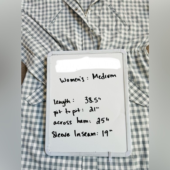 Stelen English Factory Women’s Med Grey Gingham Balloon Sleeve Zip Long Jacket - Picture 8 of 11